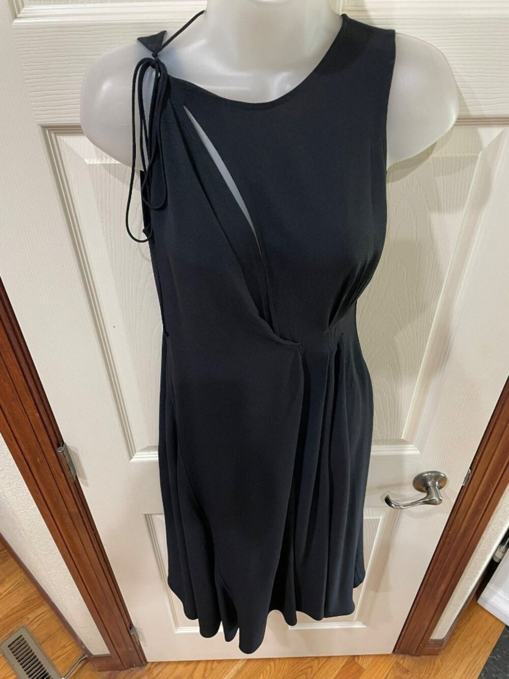 Victoria Beckham Black Draped Cutout Midi Dress US 6 Made in UK - Picture 9 of 11